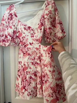 Hello Molly Sweetest Kind Dress Pink Floral Cut Out Mini Dress thumbnail 4