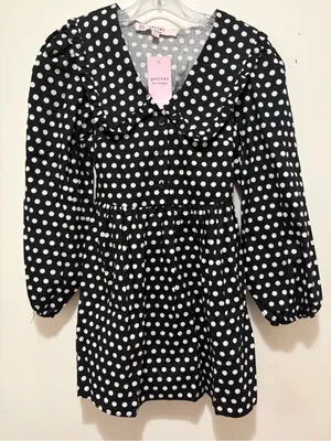 Miss Selfridge Petite Polka‎ Dot Print Mini Dress Sz. 6P NWT thumbnail 2
