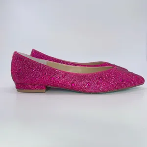 Betsey Johnson SB-Jude Ballet Flats 8.5 Pink Rhinestone Pointed Toe Wedding NWOB thumbnail 4