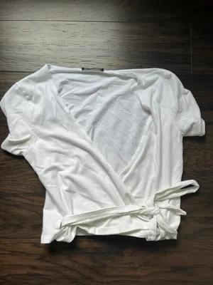 Brandy Melville White Tie-front Blouse thumbnail 1