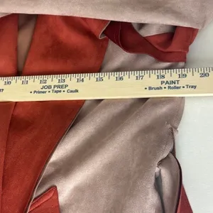 NWT Solitaire Faux Suede Trench Coat Boho Peach Rust Orange Duster Belted Size M thumbnail 8