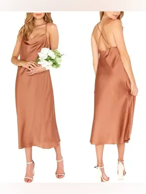 Show Me Your Mumu Verona Cowl Midi Dress Large thumbnail 2