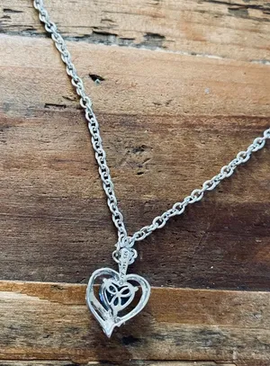 Silver Necklace With Blue Heart Pendant thumbnail 3