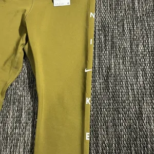 Nike NEW Dri-Fit Mid Rise 7/8 Length Leggings Olive thumbnail 3