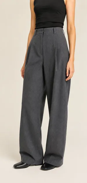 Musinsa Standard Woman Charcoal Wool Wide Leg Pants Size 28 US 6 thumbnail 1