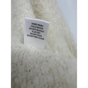 HYFVE Cardigan Sweater Womens Medium Cream Rosette Oversized Wool Blend Boucle thumbnail 8