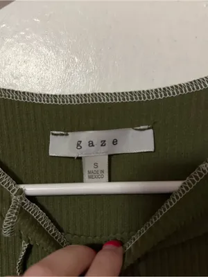 Olive Green Ribbed Seam-Detail Sweater thumbnail 3