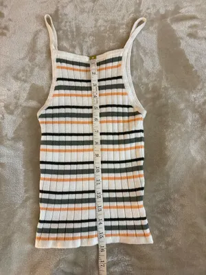 Fitz + Eddi Stripe Ribbed Stretch Cami Tank Top Size Small thumbnail 5