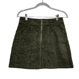Francesca's Mi Ami Tamm Zip Corduroy Mini Skirt Green Small New Academia Fall thumbnail 15
