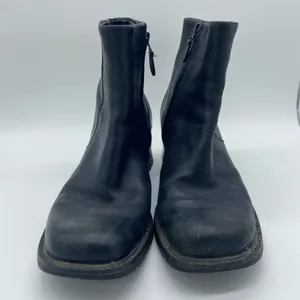 Timberland Alyse Black Leather Block Heel Ankle Boots Moto Y2K Women's size 7 thumbnail 2