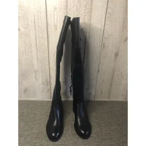 INC International Concepts Boots Womens Size 5 Tall Black Leather Rider Side Zip thumbnail 4
