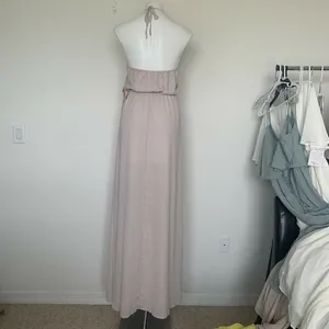 NEW Show ME YOUR MUMU off back HALTER maxi DRESS SMALL BEIGE bridesmaid thumbnail 7