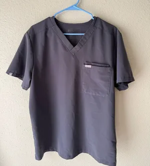 FIGS Scrub Top Catarina One-Pocket Charcoal Grey thumbnail 1