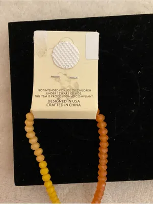 Pomina Yellow & Brown Beaded Bracelet with Cream Tassel thumbnail 4