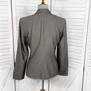 Ann Taylor Wool Blend‎ Blazer Jacket Taupe Brown Size 6 thumbnail 4