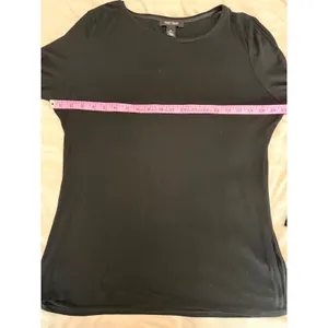 White House Black Market Womens XL Black Long Sleeve Crew Neck Top Solid Basic thumbnail 6