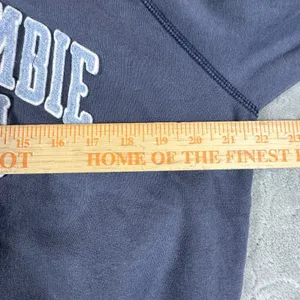 Y2K Abercrombie & Fitch Sweatshirt Women M Blue Lived In 3D Spellout Patch 90's thumbnail 6