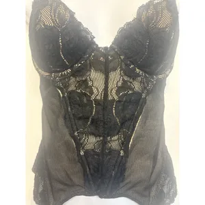 Victoria's Secret X Chantal Thomass Vintage Garter Teddy Lace Lingerie 34C Black thumbnail 2