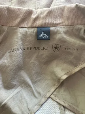 Banana Republic Vintage 2006 Tan Khaki Cotton Blazer Jacket Women's Size 6 thumbnail 4