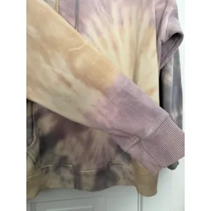 American Eagle Women Tie Dye Oversized Hoodie Purple Tan Side Slit Sweatshirt XS thumbnail 15