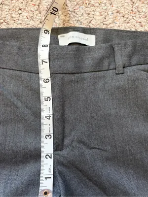 Gap Slim Cropped Pants gray stretch business casual 25” inseam mid rise trousers thumbnail 3