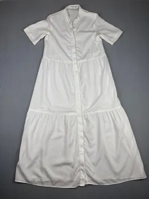 HUNTER BELL White Tiered Button-Front Maxi Dress (FLAWED)
Size: Small thumbnail 1
