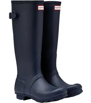 Hunter Matte Navy Blue Tall Rain Boots thumbnail 1