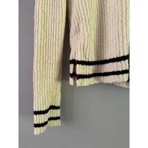NWT Madewell Boucle Knit Crewneck Sweater Size Large Cream Navy Stripe thumbnail 7
