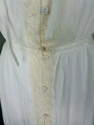 A.Peach White Boho Maxi Dress Womens Large Lace Button Front thumbnail 6