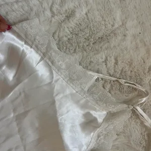 Satin lace tank top White thumbnail 3
