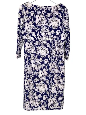 Lauren Ralph Lauren Blue White Floral Print Faux Wrap Dress Size 14 women’s thumbnail 6