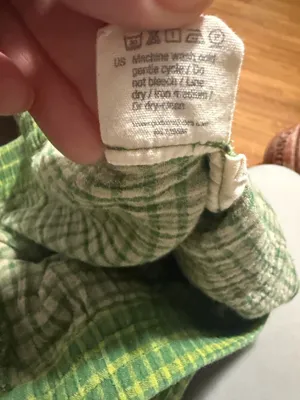 Gundrun Sjoden Lagenlook Organic Cotton Green Gingham Plaid Pants Medium. thumbnail 6