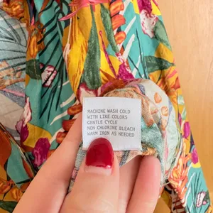 Panama Jack Tropical Floral Linen Blend Tie Front Button Down Shirt Women Medium thumbnail 6