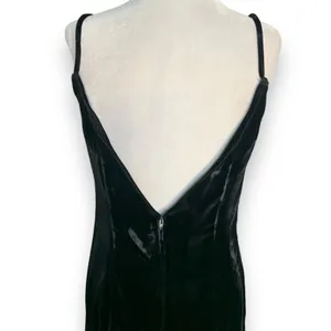 Vintage‎ Black Velvet Pearl Beaded Maxi Slip Dress 90s Formal Evening Size 10 thumbnail 8