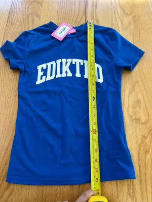 Edikted Sporty Babe T Shirt Blue Size XS Varsity Graphic Baby Tee Cropped NWT thumbnail 8