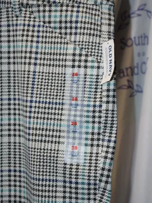 NWT Old Navy High Rise Pixie Slacks, Houndstooth Print, Size 28 thumbnail 3