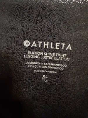 Athleta‎ Black Elation Shine Tight Leggings Women's XL thumbnail 2