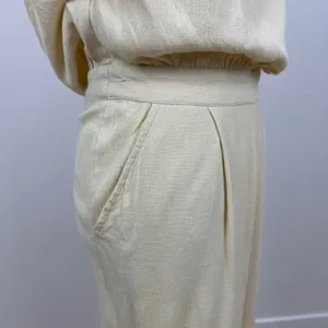 Free People Avery One Shoulder Jumpsuit Wide Leg Pockets Cream Ivory US 4 NWT thumbnail 14