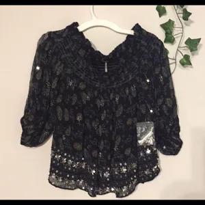 Free People Age Of Aquarius Paisley Sequin Top thumbnail 12