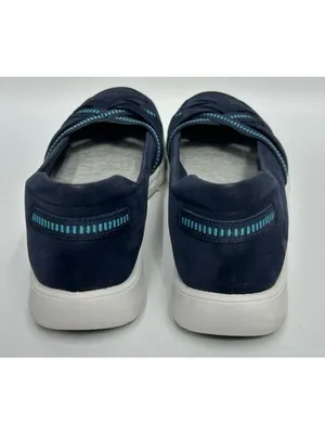 Clarks Cloudsteppers Womens Size 9.5M Adella Poppy Slip On Shoes Navy Blue thumbnail 5