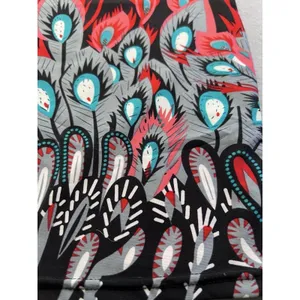 White Mark Womens Pencil Skirt Peacock Feather Print Stretch‎ Zip Y2K Medium Red thumbnail 2