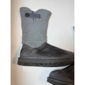 UGG Shaina Sweater Knit Cuff Boots Gray Suede Women's 8 1012534 thumbnail 4
