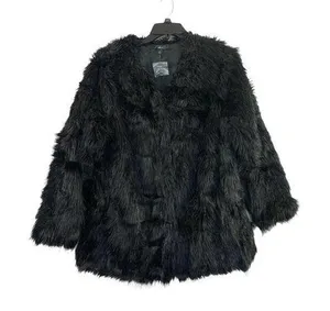 Ellos Women's Black Faux Fur Coat thumbnail 1
