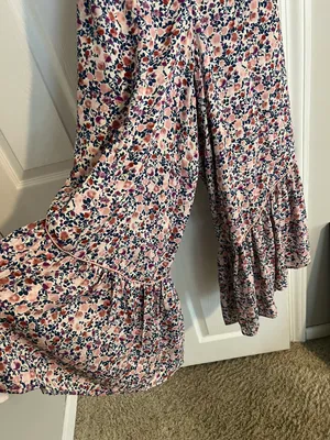 Lulus Make it Beautiful Cream Floral Print Ruffled Tie-Back Jumpsuit thumbnail 4