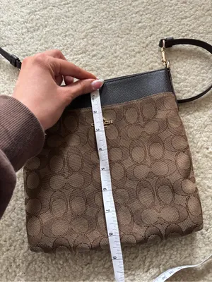 Coach Brown Signature Crossbody with Black Leather Trim thumbnail 6