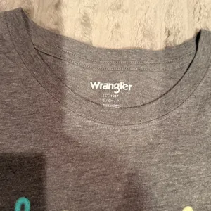 Wrangler Womens Graphic T-Shirt Gray Neon Desert Buffalo Cactus Small thumbnail 5