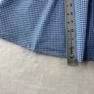 Maeve Anthropologie Blue Gingham Smocked Rosette‎ Mini Dress XL NWT thumbnail 6
