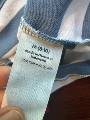 No Boundaries Steel Blue & White Striped Baby T Tee Shirt Top Size M 8-10 thumbnail 7