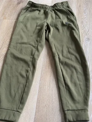 Nike Olive Fleece Jogger Sweatpants with Swoosh thumbnail 1