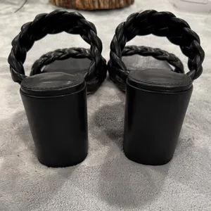 Chic Black Braided Women's Heels thumbnail 6